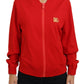 Elegant Red Full Zip Sweater