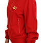 Elegant Red Full Zip Sweater