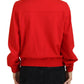 Elegant Red Full Zip Sweater