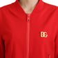 Elegant Red Full Zip Sweater