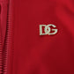 Elegant Red Full Zip Sweater