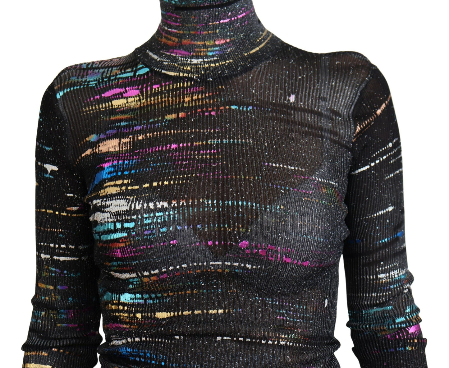 Elegant Multicolor Turtleneck Pullover Sweater