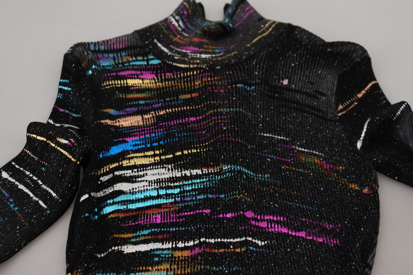 Elegant Multicolor Turtleneck Pullover Sweater