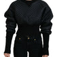 Elegant Quilted Pullover Sweater - Chic Black