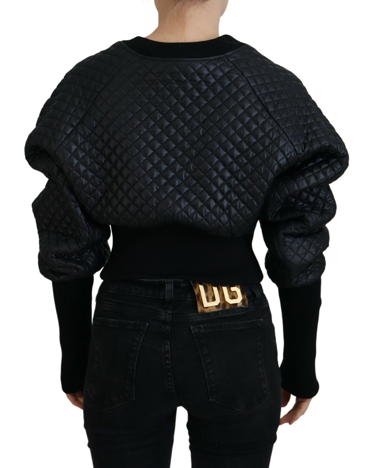 Elegant Quilted Pullover Sweater - Chic Black