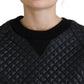 Elegant Quilted Pullover Sweater - Chic Black