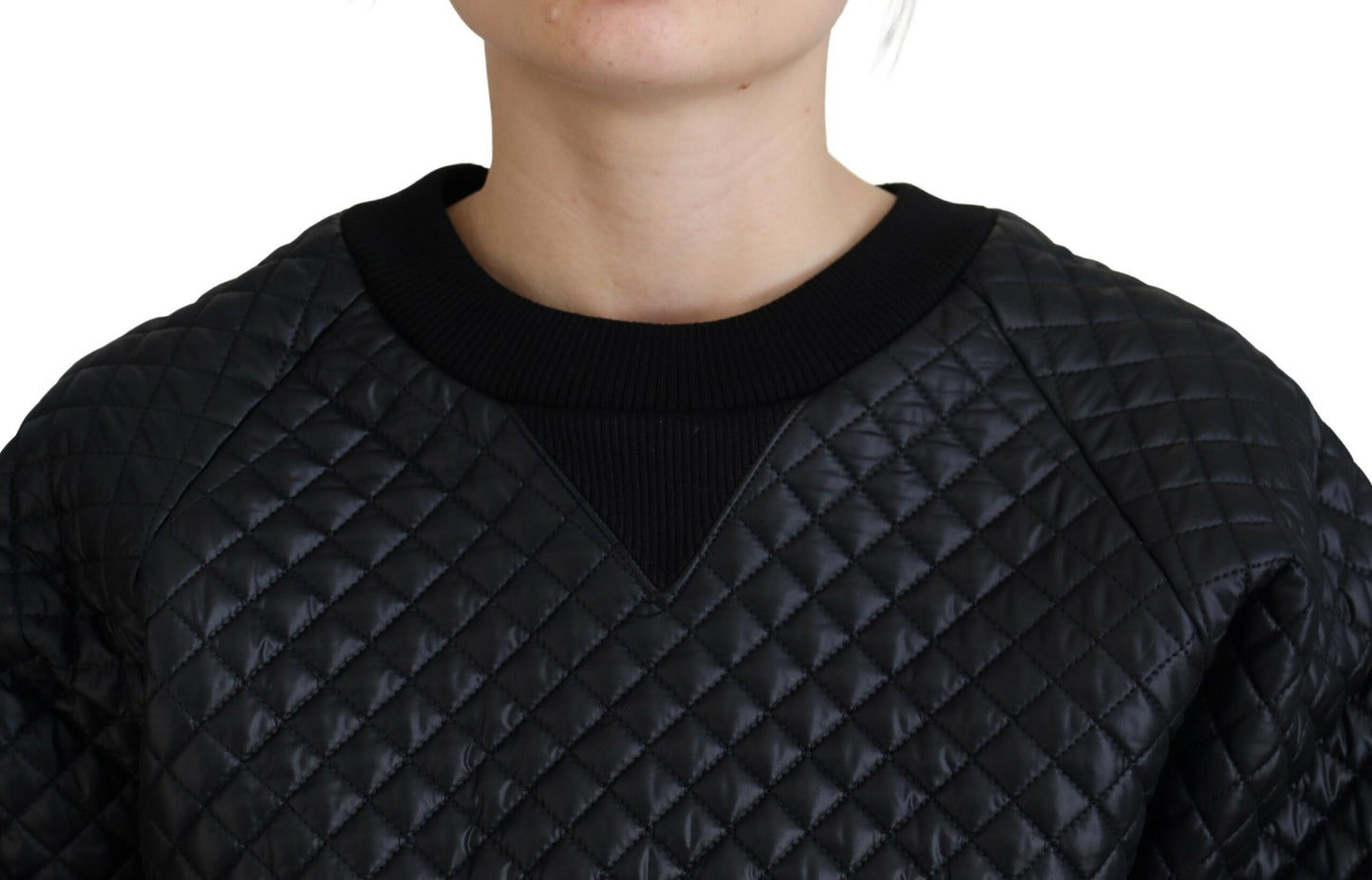 Elegant Quilted Pullover Sweater - Chic Black