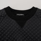 Elegant Quilted Pullover Sweater - Chic Black