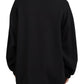 Chic Black Cotton Crewneck Sweatshirt