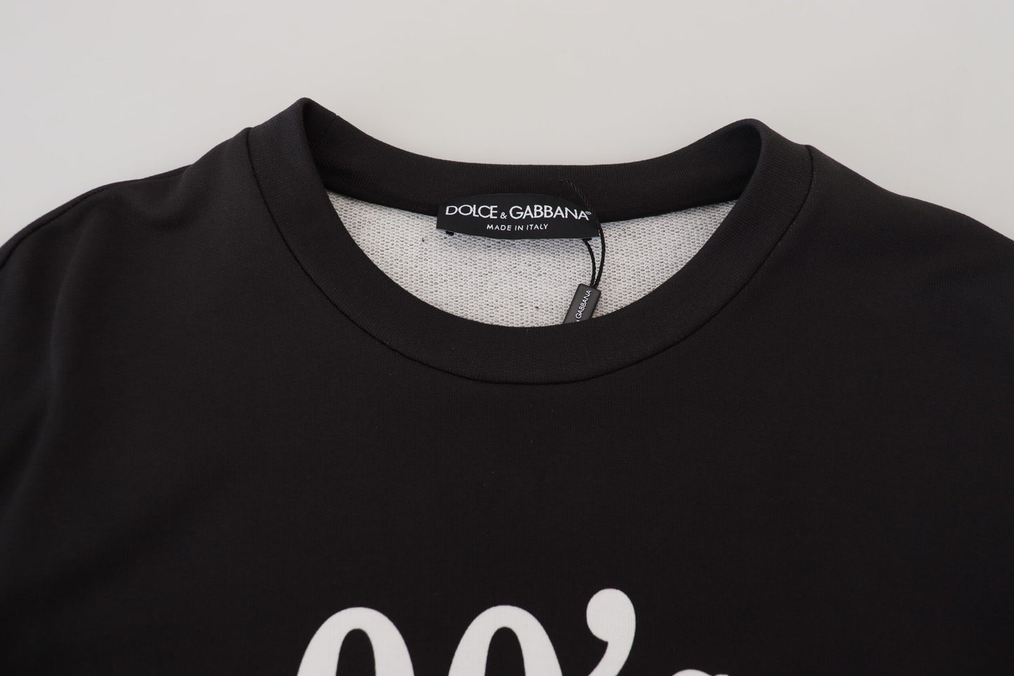 Chic Black Cotton Crewneck Sweatshirt