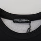 Chic Black Cotton Crewneck Sweatshirt