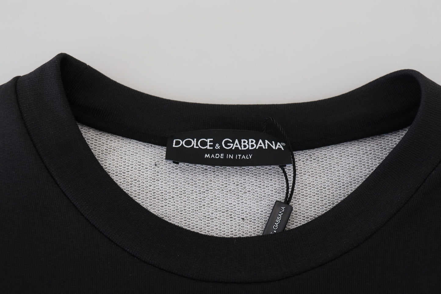 Chic Black Cotton Crewneck Sweatshirt