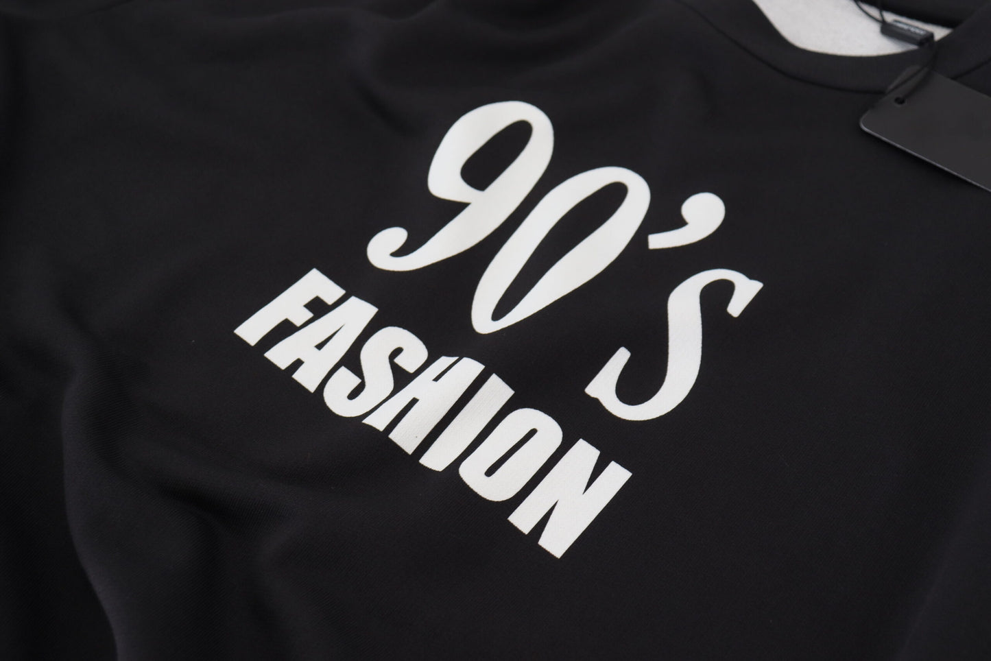 Chic Black Cotton Crewneck Sweatshirt