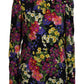 Silk Stretch Multicolor Turtleneck Sweater