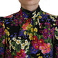 Silk Stretch Multicolor Turtleneck Sweater