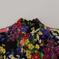 Silk Stretch Multicolor Turtleneck Sweater