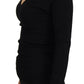 Elegant V-Neck Black Pullover Sweater