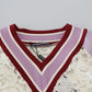 Elegant Multicolor V-Neck Pullover Sweater