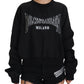 Elegant Black Crewneck Pullover Sweater