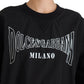 Elegant Black Crewneck Pullover Sweater