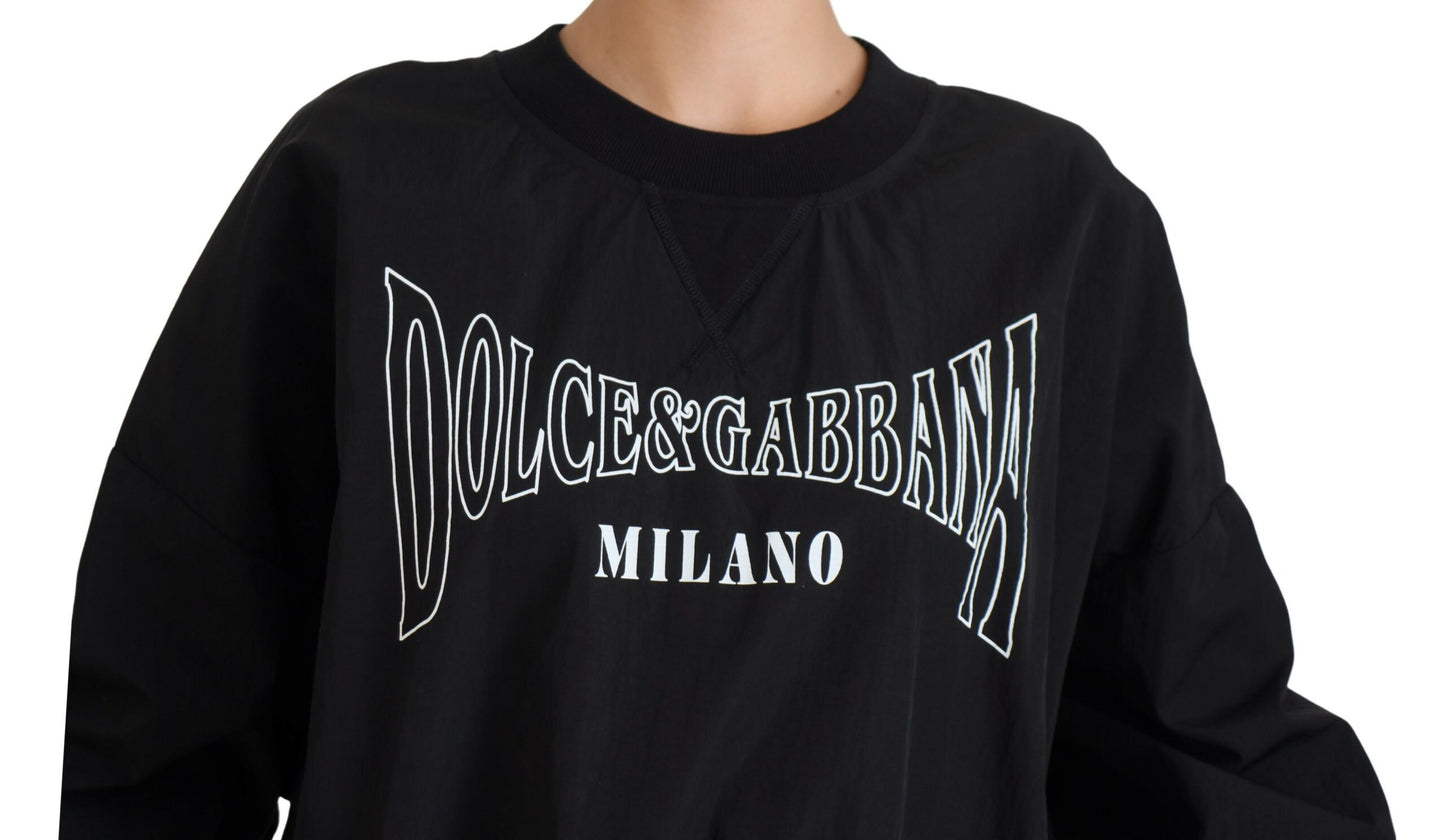 Elegant Black Crewneck Pullover Sweater