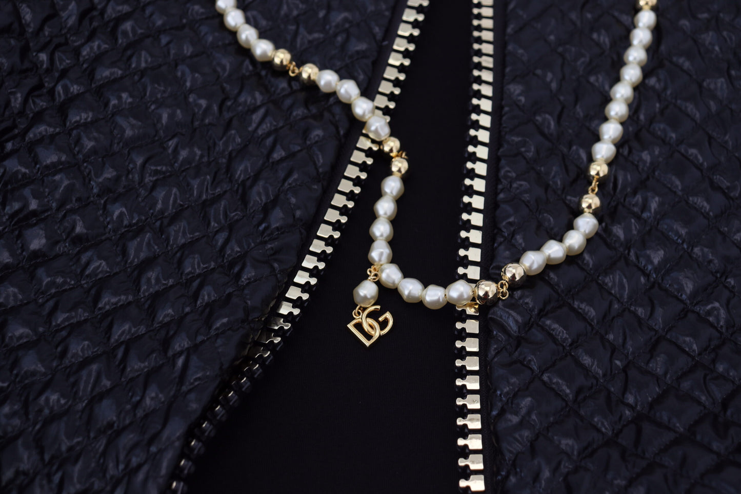 Elegant Full Zip Sweater with Pearl Embellishment