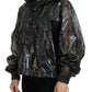 Elegant Designer Black Nylon Pullover Jacket