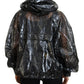 Elegant Designer Black Nylon Pullover Jacket