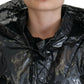 Elegant Designer Black Nylon Pullover Jacket