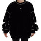 Elegant Crystal Embellished Black Pullover
