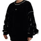 Elegant Crystal Embellished Black Pullover