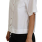 Elegant White Cotton Button-Up Blouse
