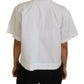 Elegant White Cotton Button-Up Blouse