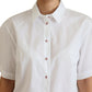 Elegant White Cotton Button-Up Blouse