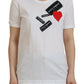 Chic White Cotton Logo Tee