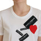 Chic White Cotton Logo Tee