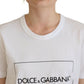 Chic White Cotton Logo Tee