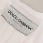 Chic White Cotton Logo Tee