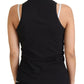 Sleek Black Sleeveless Cotton Tank