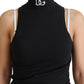 Sleek Black Sleeveless Cotton Tank