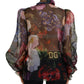 Elegant Floral Silk Long Sleeve Blouse Top