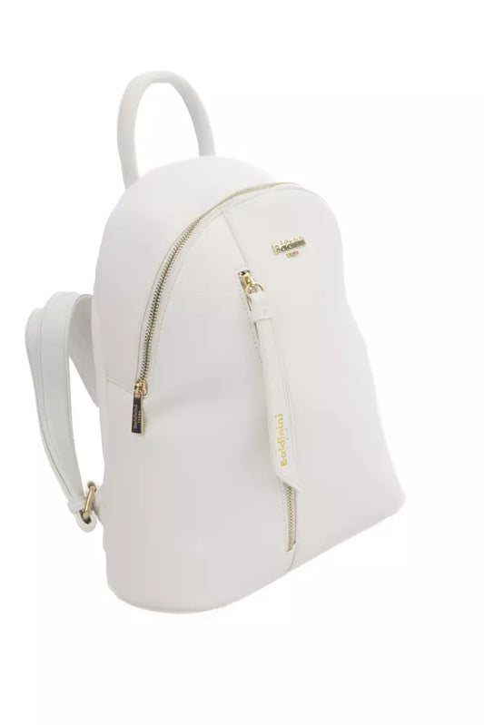 White Polyethylene Women Backpack