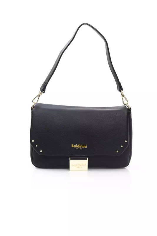 Black Polyethylene Women Shoulder Bag