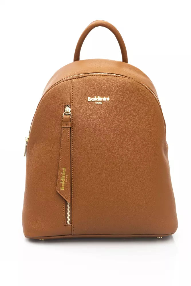 Brown Polyethylene Women Backpack