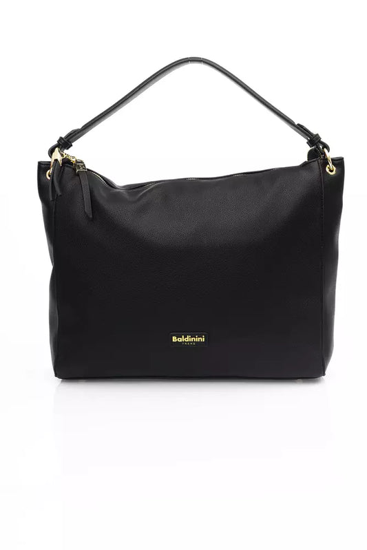 Black Polyethylene Women Shoulder Bag