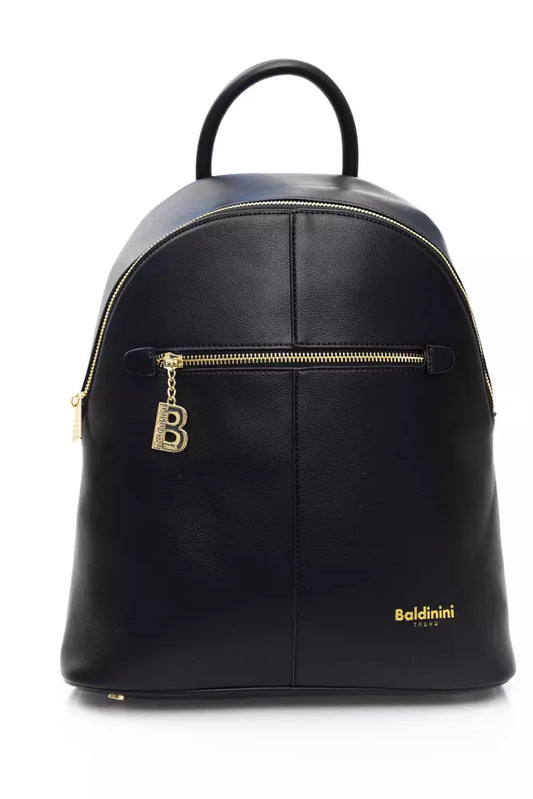 Black Polyethylene Women Backpack