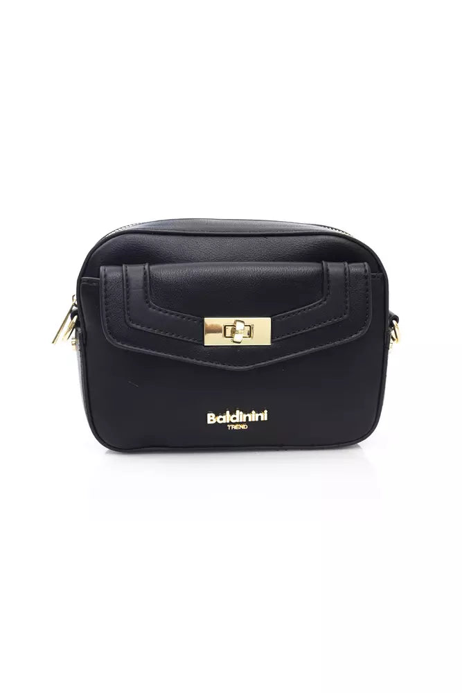 Black Polyethylene Women Shoulder Bag