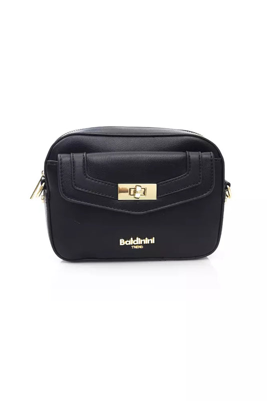 Black Polyethylene Women Shoulder Bag