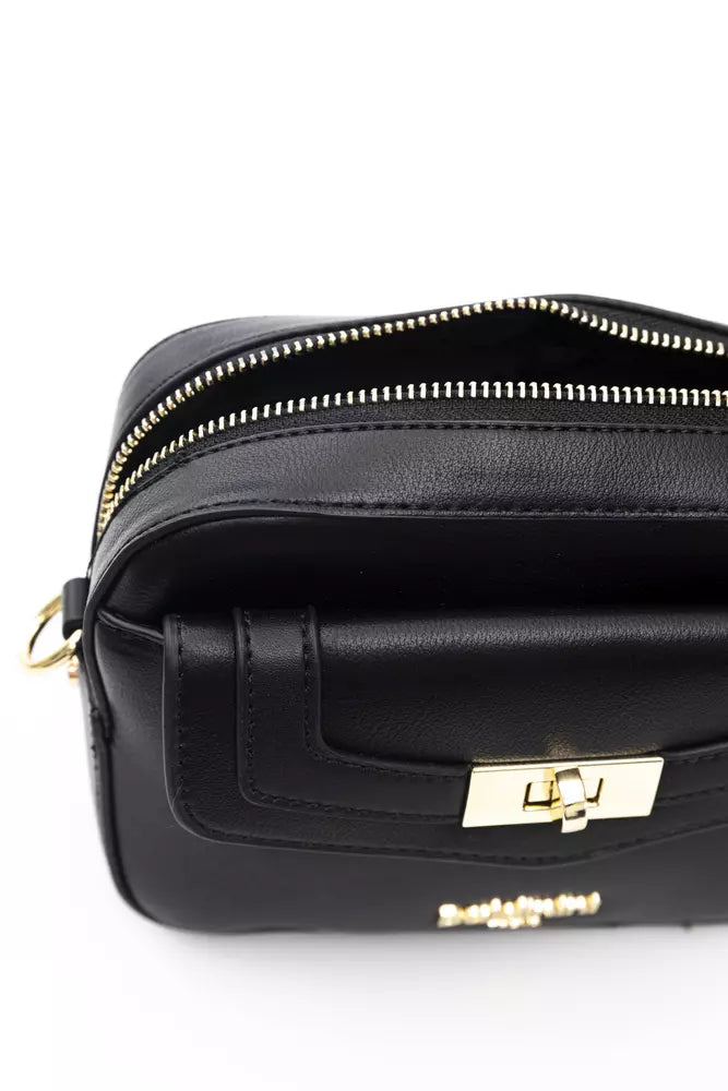 Black Polyethylene Women Shoulder Bag