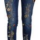 Crystal-Embellished Slim Fit Jeans